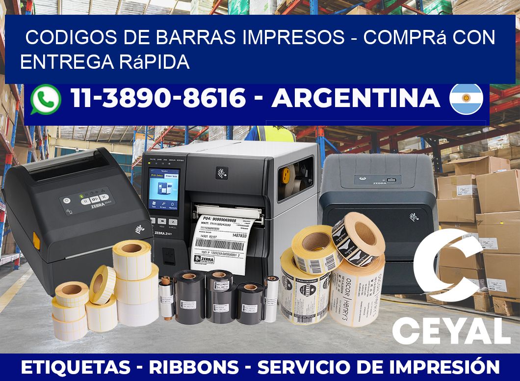 CODIGOS DE BARRAS IMPRESOS – Comprá con entrega rápida