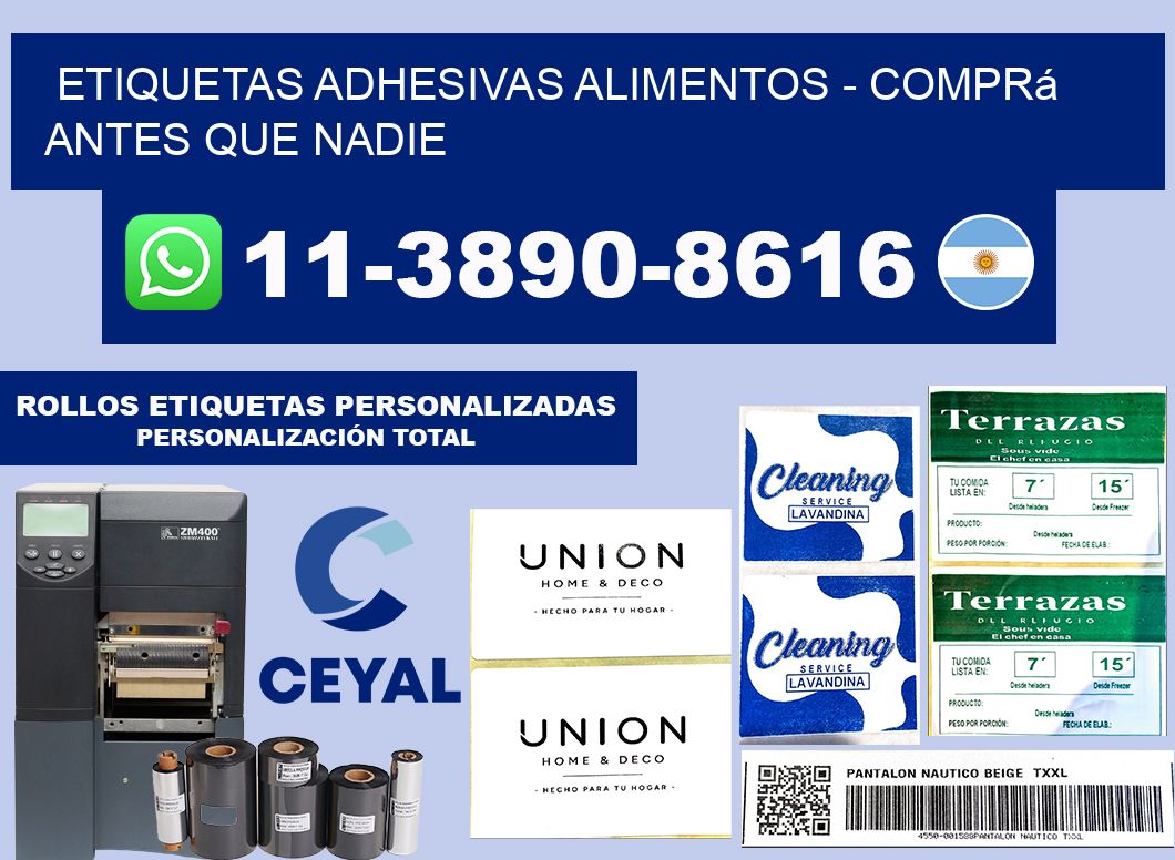ETIQUETAS ADHESIVAS ALIMENTOS - Comprá antes que nadie