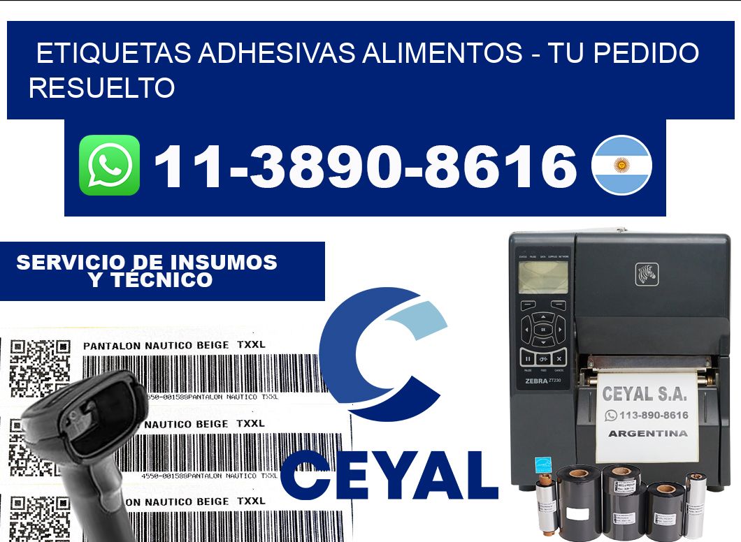 ETIQUETAS ADHESIVAS ALIMENTOS - Tu pedido resuelto