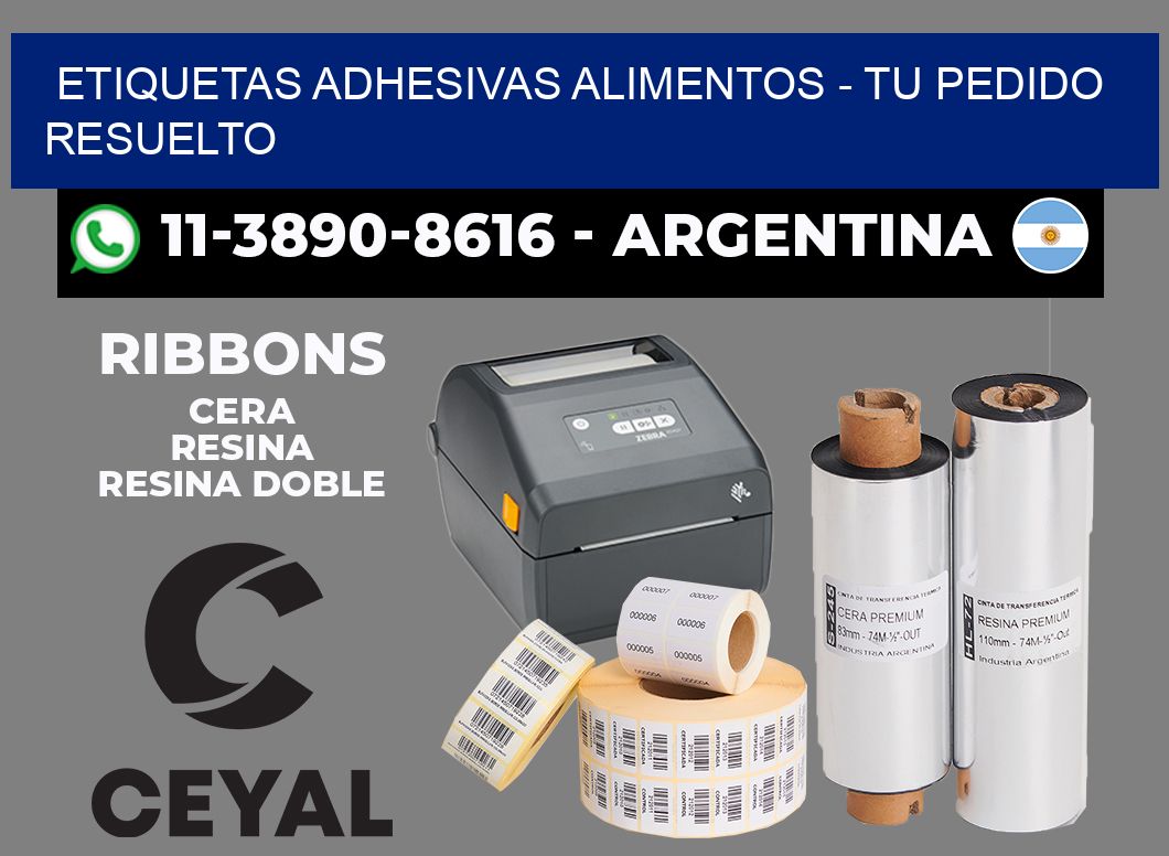 ETIQUETAS ADHESIVAS ALIMENTOS - Tu pedido resuelto