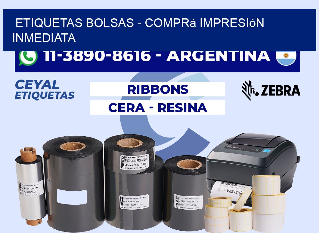 ETIQUETAS BOLSAS - Comprá impresión inmediata