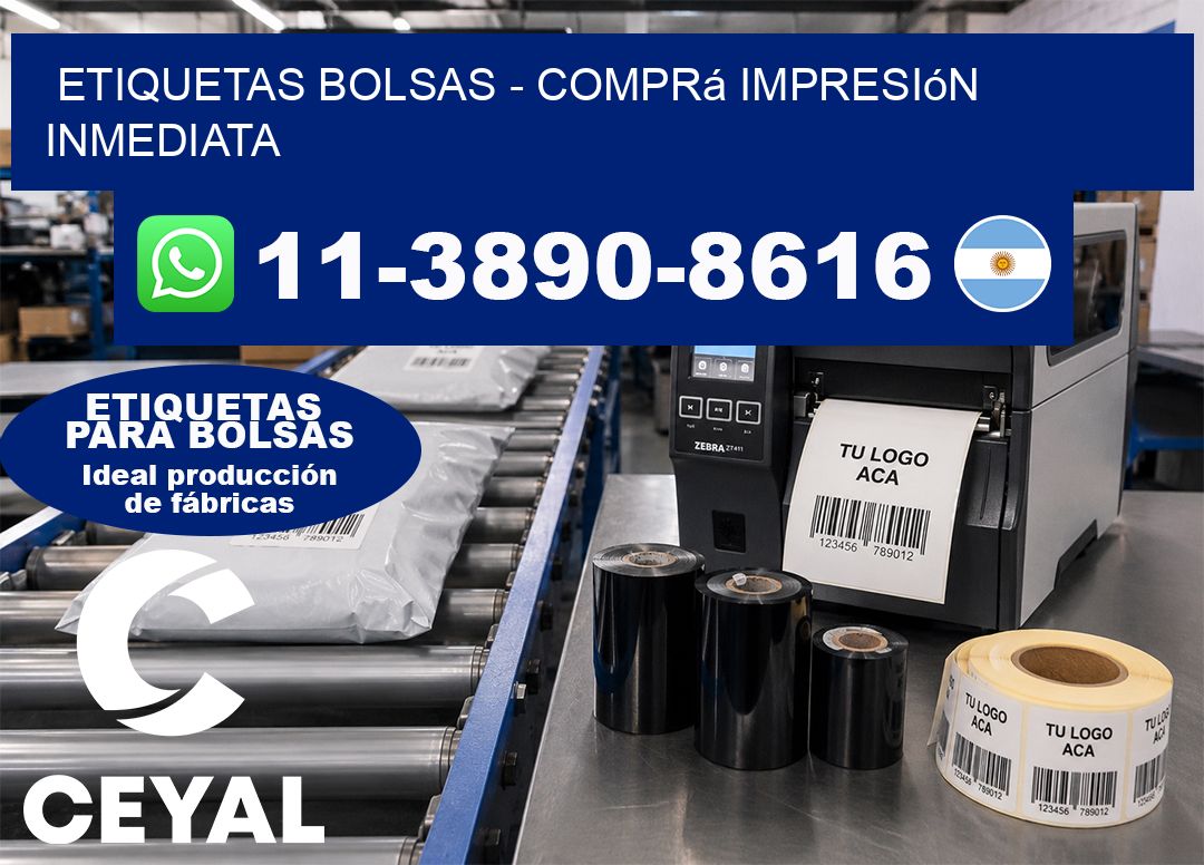 ETIQUETAS BOLSAS – Comprá impresión inmediata