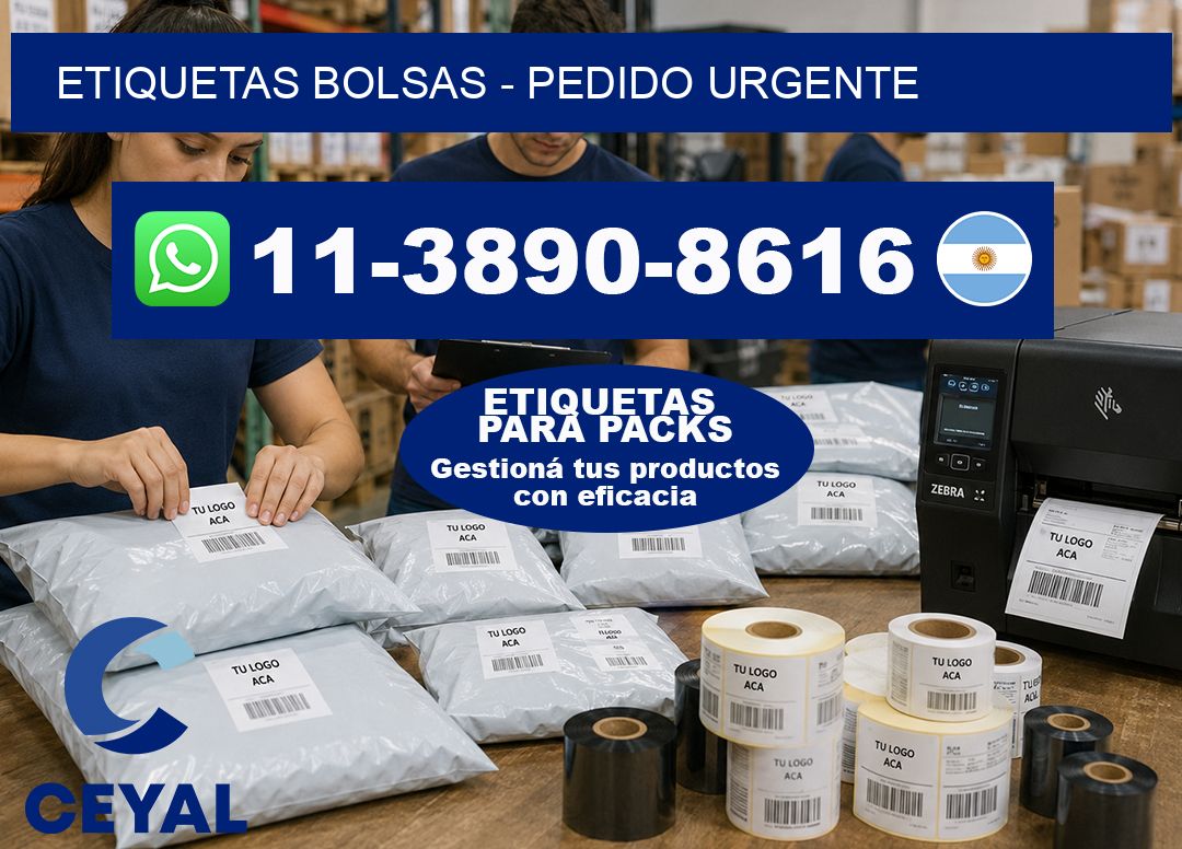 ETIQUETAS BOLSAS - Pedido urgente