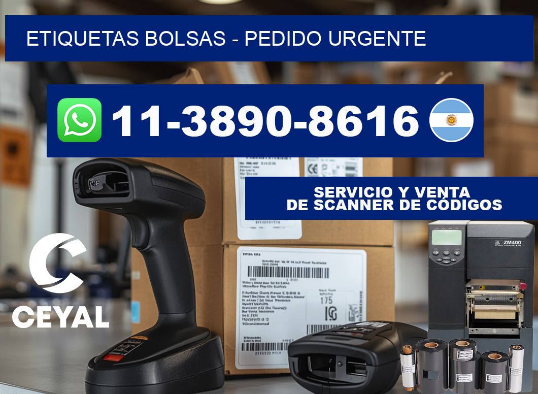 ETIQUETAS BOLSAS - Pedido urgente