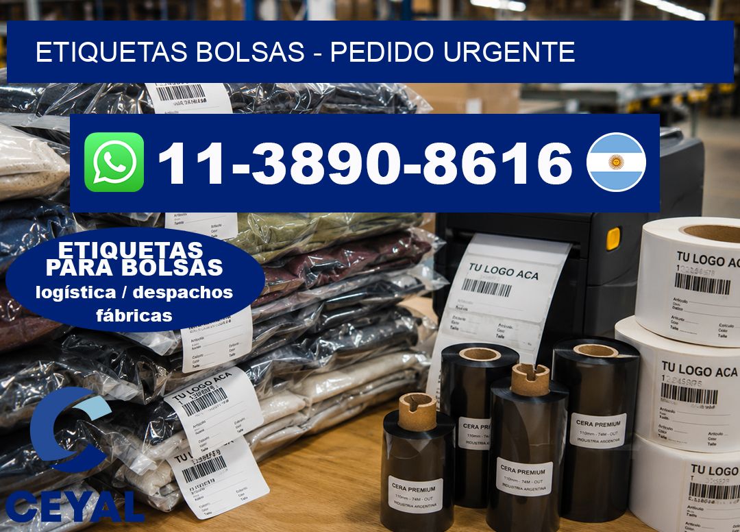 ETIQUETAS BOLSAS – Pedido urgente