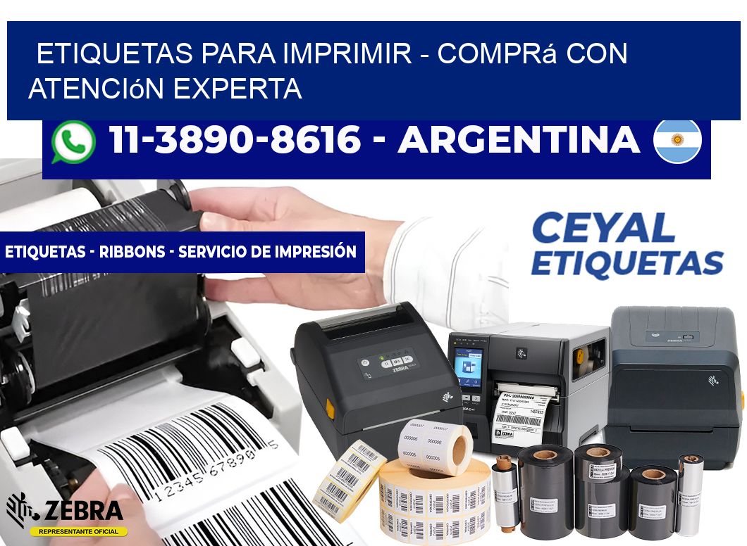ETIQUETAS PARA IMPRIMIR - Comprá con atención experta