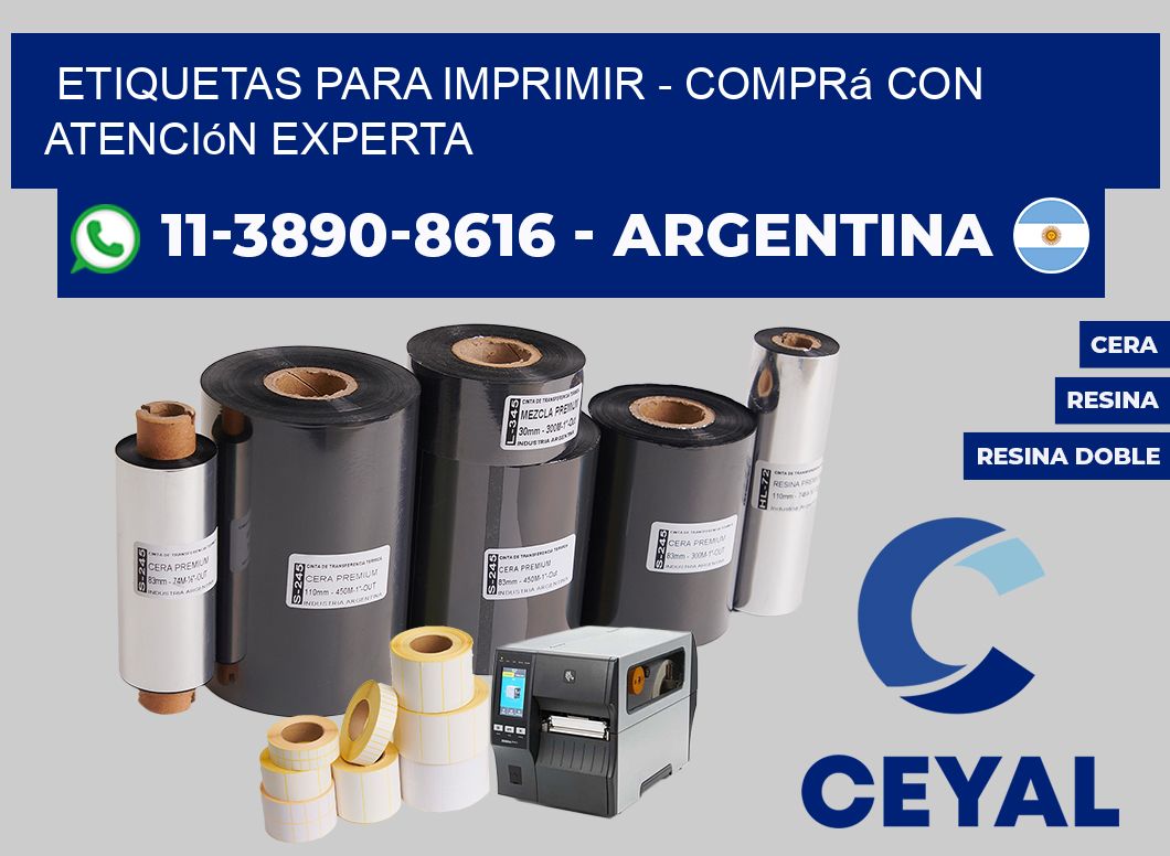 ETIQUETAS PARA IMPRIMIR - Comprá con atención experta