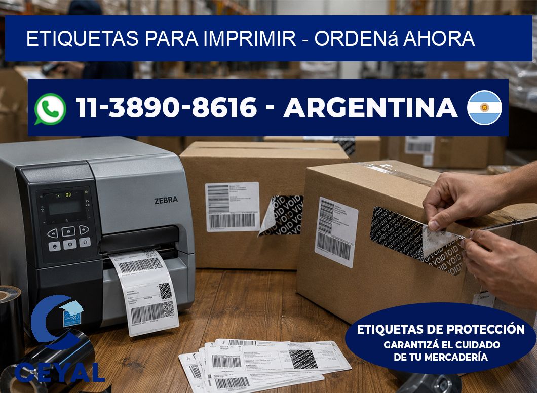 ETIQUETAS PARA IMPRIMIR - Ordená ahora