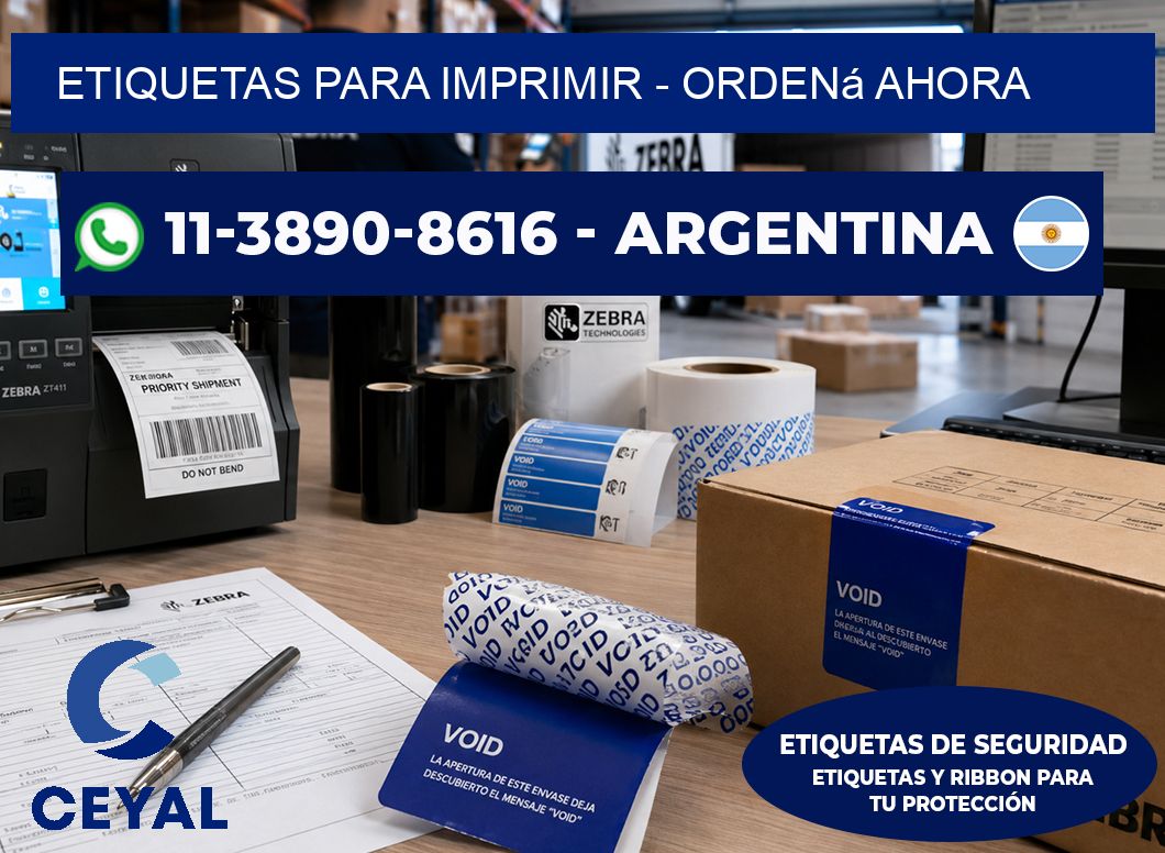 ETIQUETAS PARA IMPRIMIR - Ordená ahora