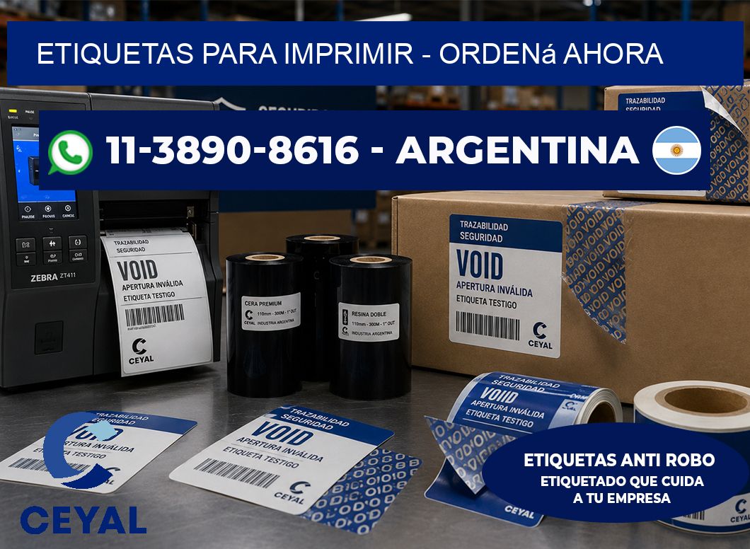 ETIQUETAS PARA IMPRIMIR - Ordená ahora