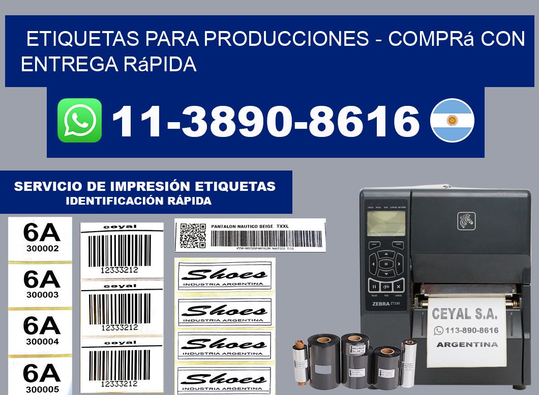 ETIQUETAS PARA PRODUCCIONES - Comprá con entrega rápida
