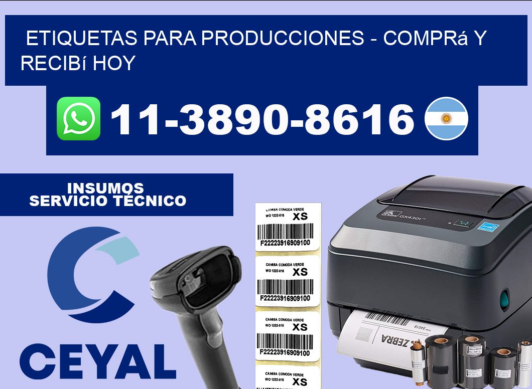 ETIQUETAS PARA PRODUCCIONES - Comprá y recibí hoy