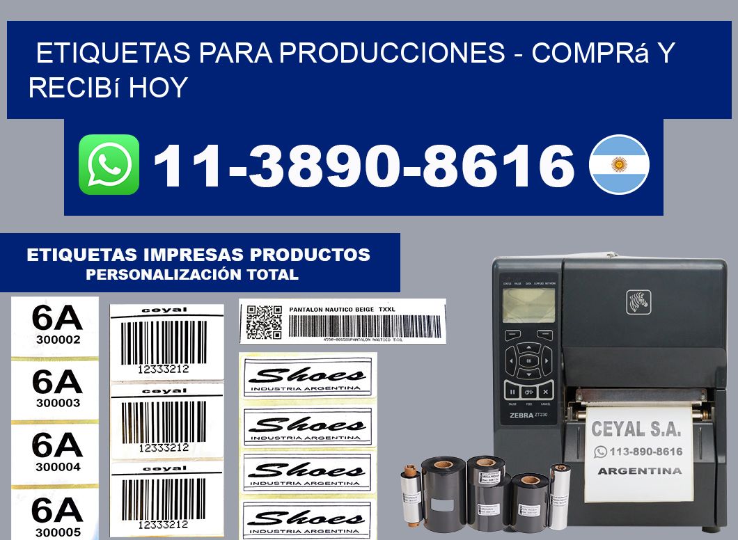 ETIQUETAS PARA PRODUCCIONES - Comprá y recibí hoy