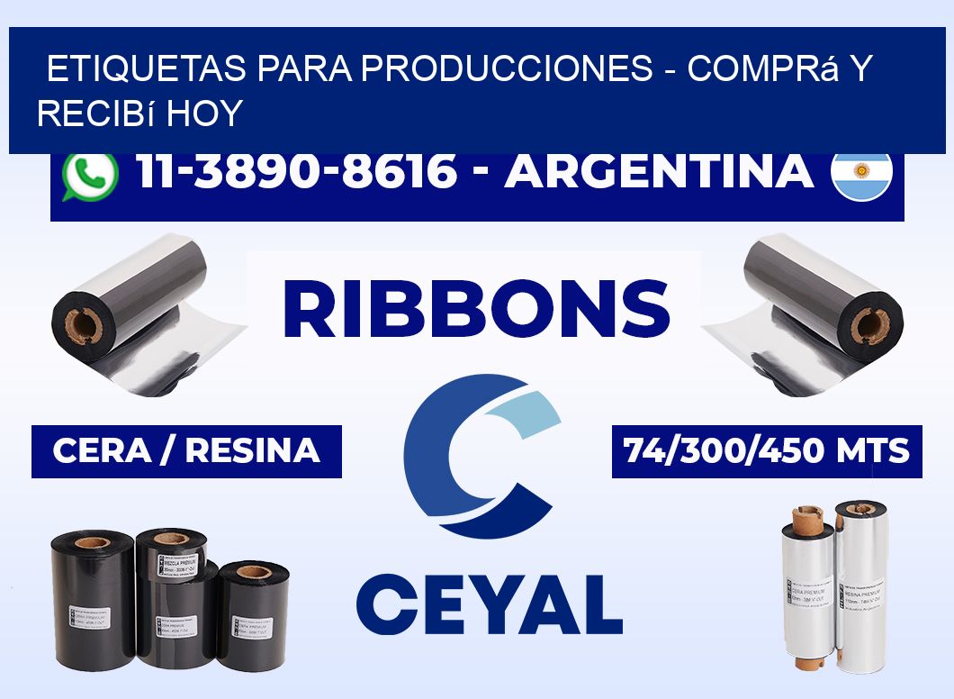 ETIQUETAS PARA PRODUCCIONES - Comprá y recibí hoy