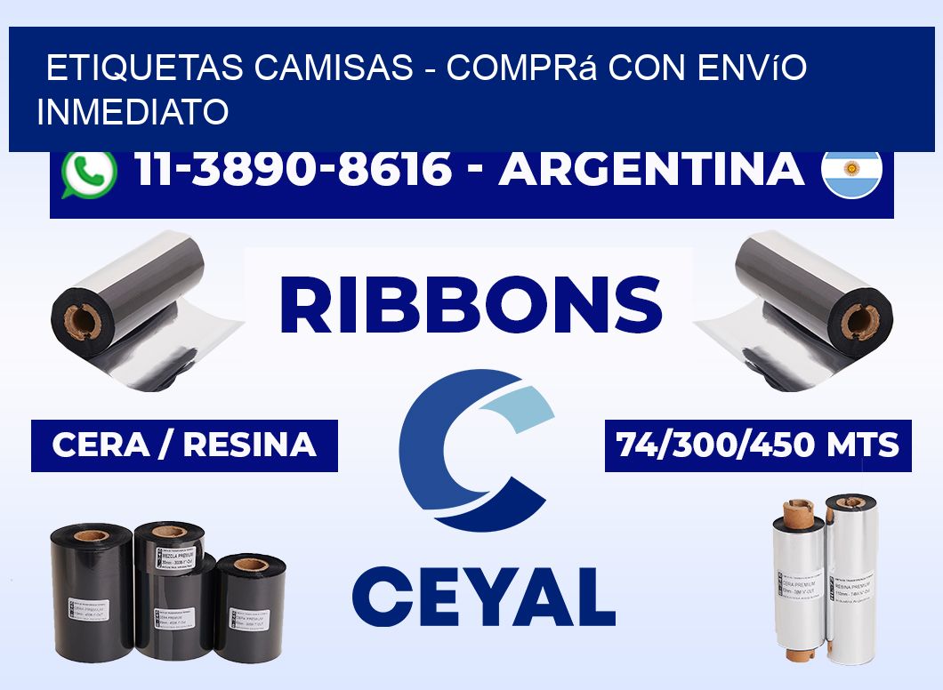 Etiquetas Camisas - Comprá con envío inmediato