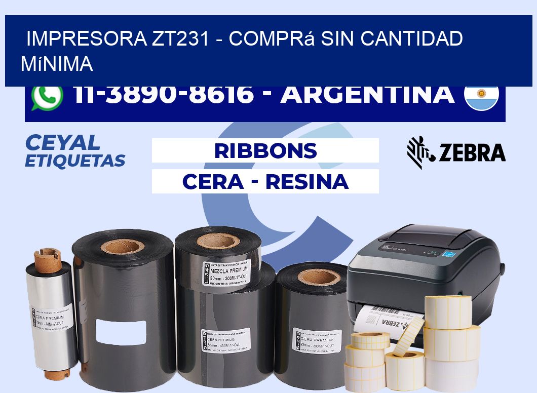 IMPRESORA ZT231 - Comprá sin cantidad mínima