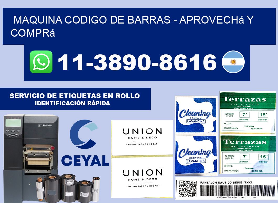 MAQUINA CODIGO DE BARRAS - Aprovechá y comprá