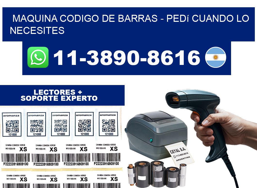 MAQUINA CODIGO DE BARRAS - Pedí cuando lo necesites