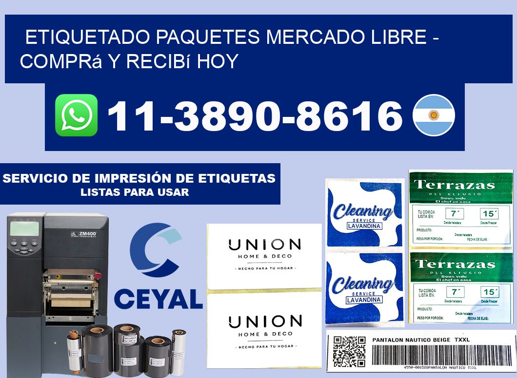 etiquetado paquetes mercado libre - Comprá y recibí hoy