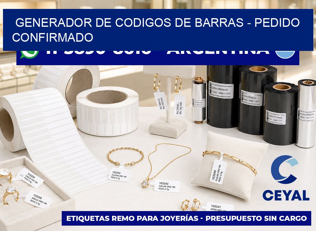 generador de codigos de barras - Pedido confirmado