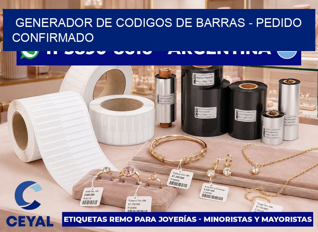 generador de codigos de barras – Pedido confirmado