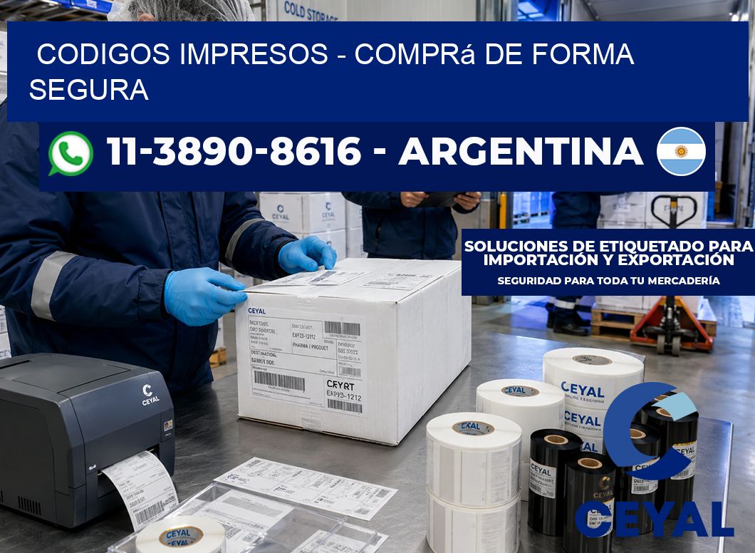 Codigos impresos - Comprá de forma segura