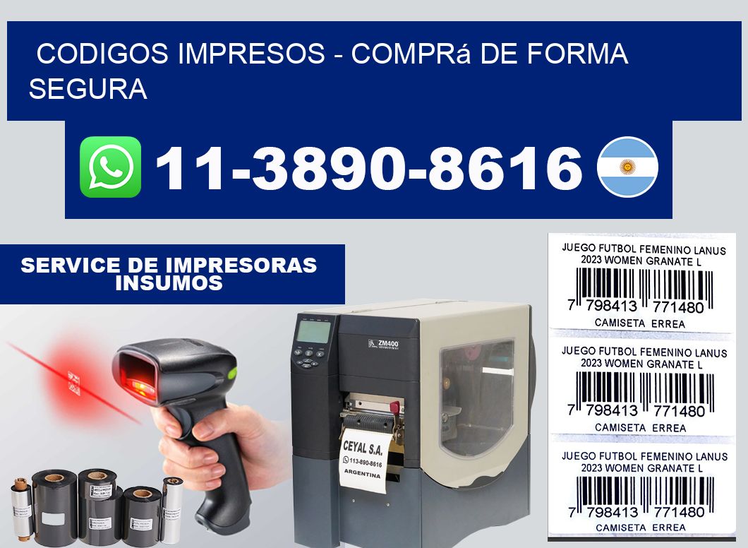 Codigos impresos - Comprá de forma segura