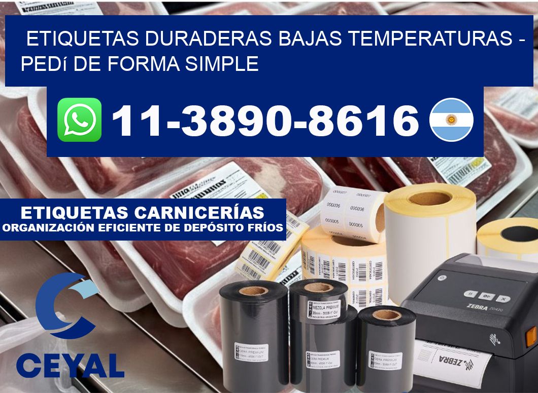 ETIQUETAS DURADERAS BAJAS TEMPERATURAS - Pedí de forma simple