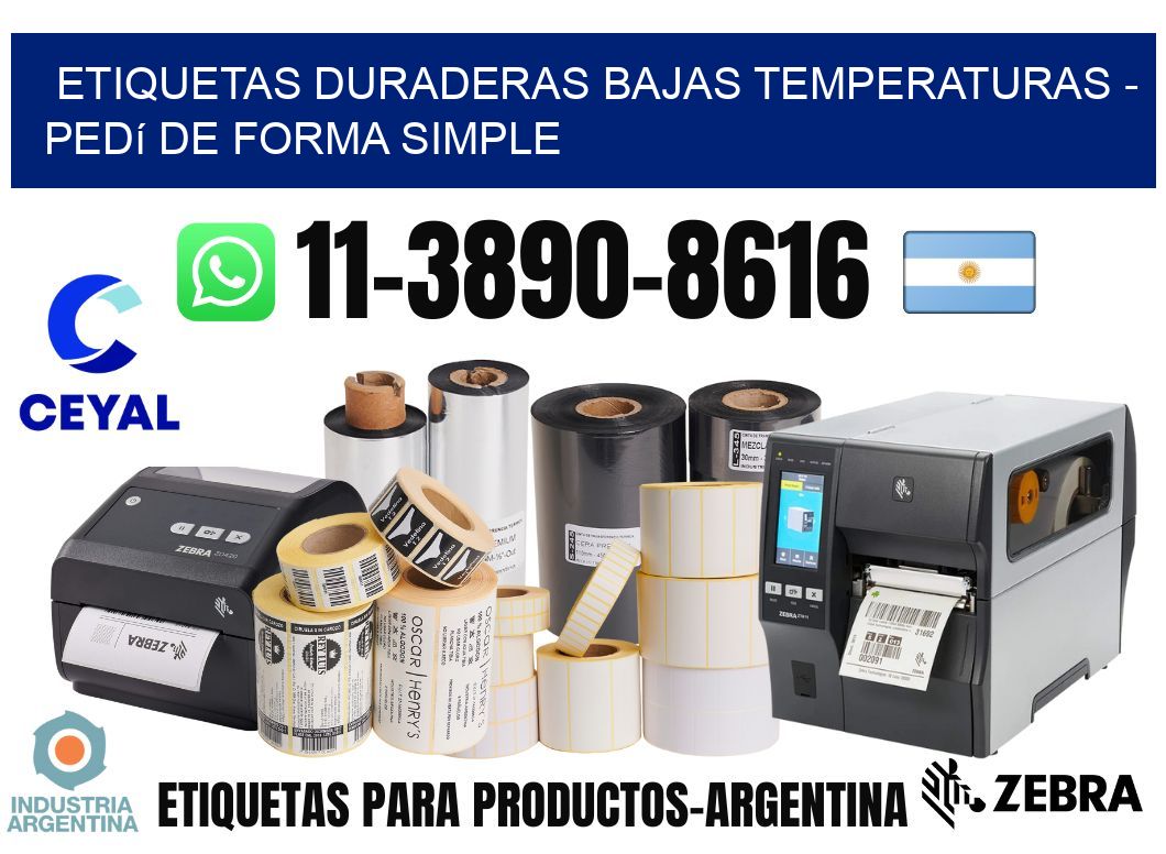 ETIQUETAS DURADERAS BAJAS TEMPERATURAS - Pedí de forma simple