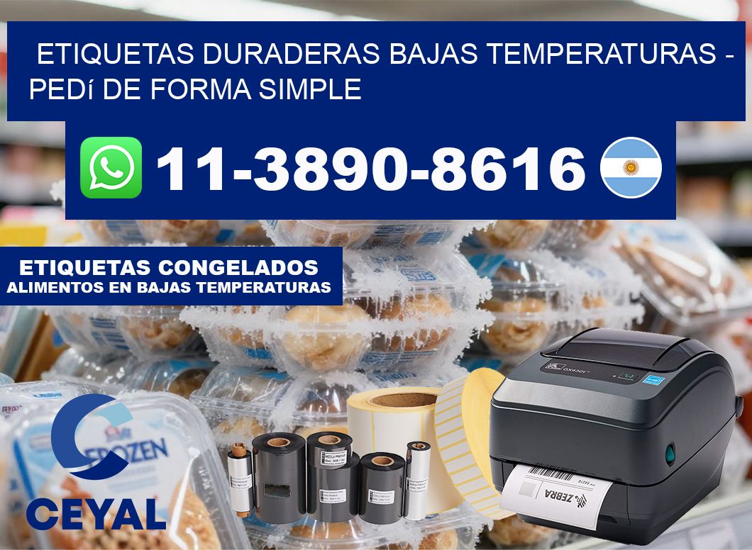 ETIQUETAS DURADERAS BAJAS TEMPERATURAS - Pedí de forma simple