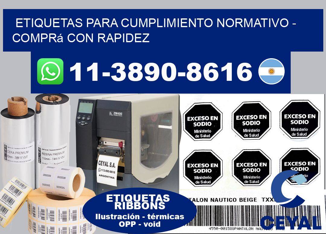 ETIQUETAS PARA CUMPLIMIENTO NORMATIVO - Comprá con rapidez