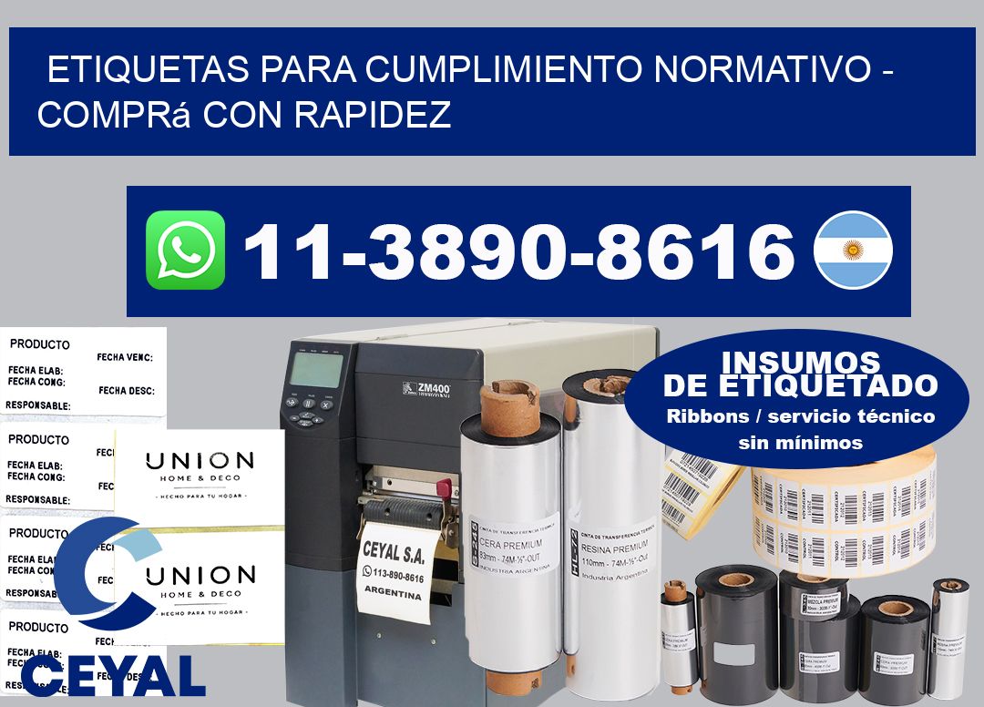 ETIQUETAS PARA CUMPLIMIENTO NORMATIVO - Comprá con rapidez