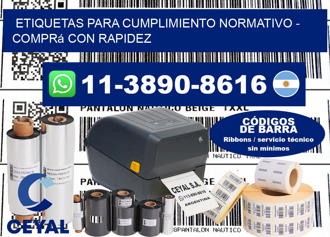 ETIQUETAS PARA CUMPLIMIENTO NORMATIVO – Comprá con rapidez