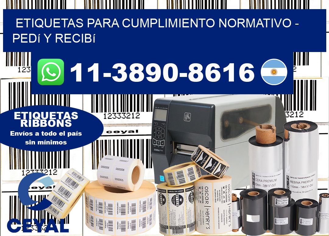 ETIQUETAS PARA CUMPLIMIENTO NORMATIVO - Pedí y recibí