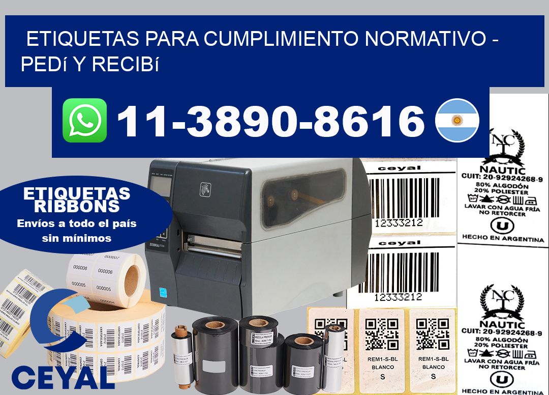 ETIQUETAS PARA CUMPLIMIENTO NORMATIVO - Pedí y recibí
