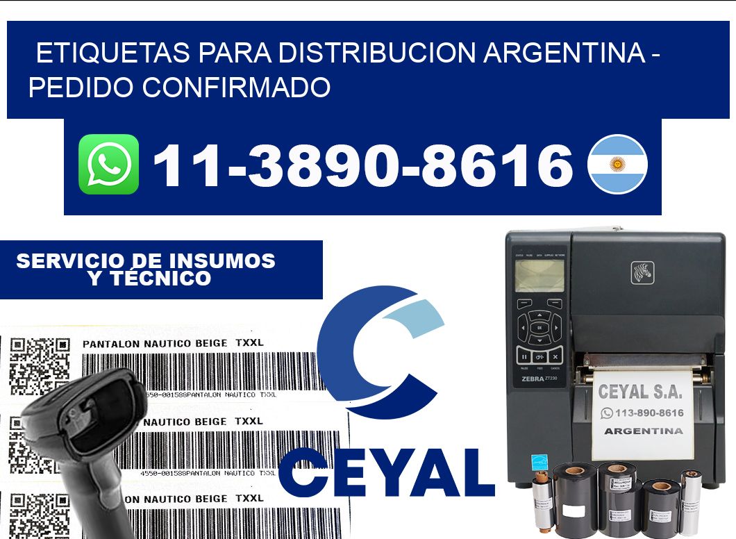 ETIQUETAS PARA DISTRIBUCION ARGENTINA - Pedido confirmado