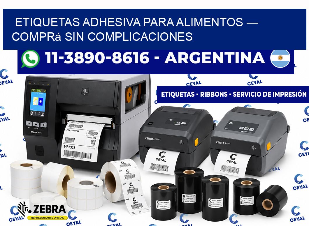 etiquetas adhesiva para alimentos — Comprá sin complicaciones