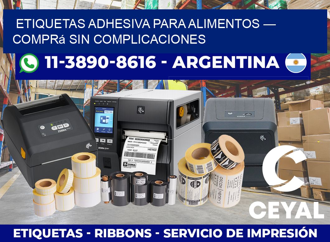 etiquetas adhesiva para alimentos — Comprá sin complicaciones