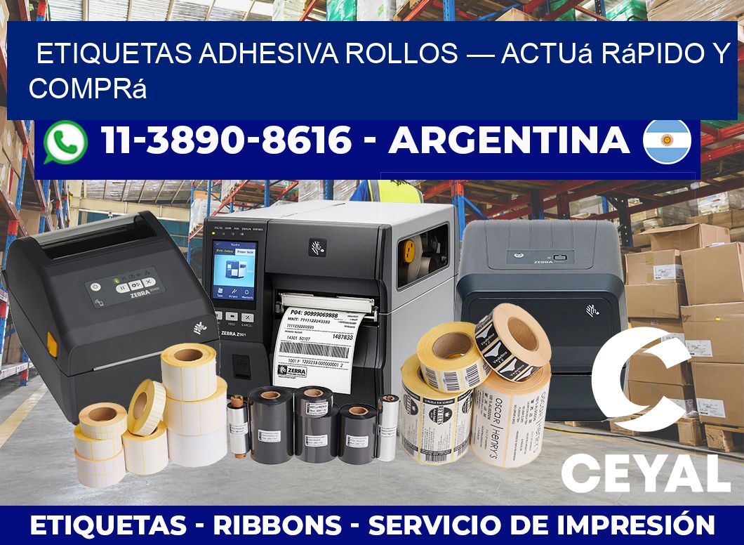 etiquetas adhesiva rollos — Actuá rápido y comprá